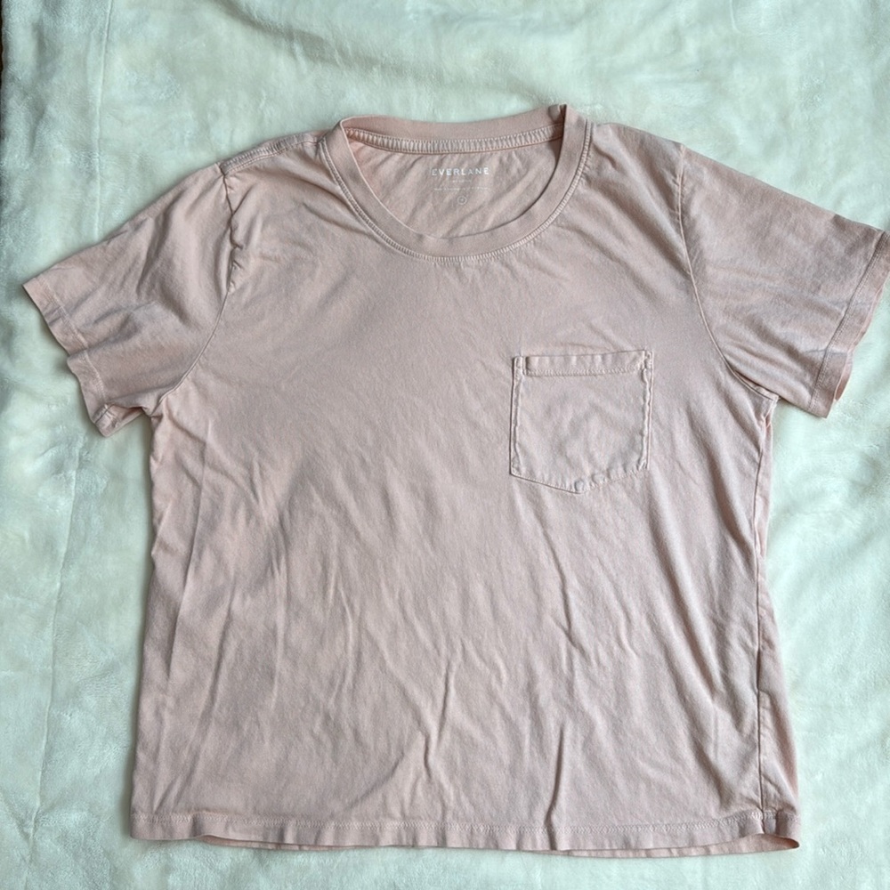 Everlane Cotton Box Cut Pocket Tee in Rose Women's Size M